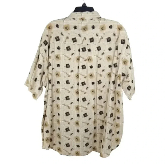 {Roundtree & Yorke} Mens Fishing Novelty Print Button-Down Casual Shir - Picture 5 of 13
